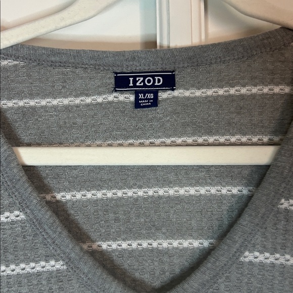 Izod Striped Ruffle Top - Picture 3 of 6